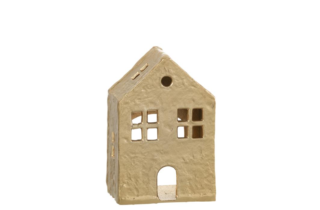 Porta-Velas Casinha Dourada